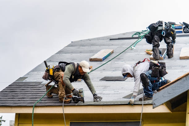Professional Gutter Installation technician working in Linden, NJ
